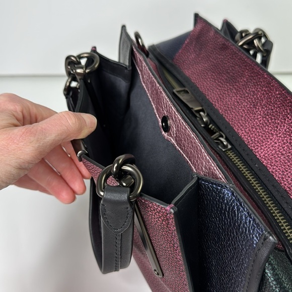 Coach Metallic Dreamer Colourblock Satchel Handbag - Picture 6 of 16